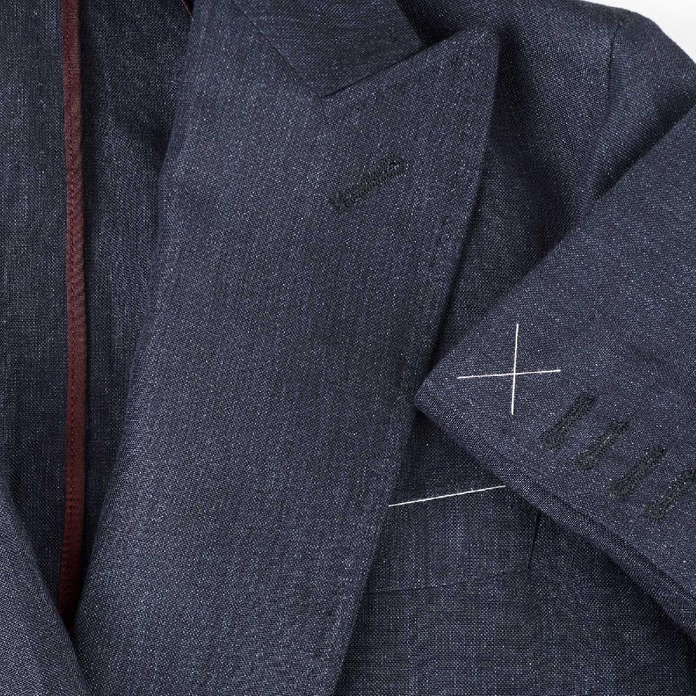 Rubinacci Giacca in lino blu Outlet