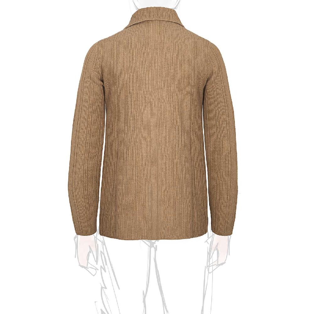 Rubinacci Cardigan doppio petto cashmere rhum Vendita Calda