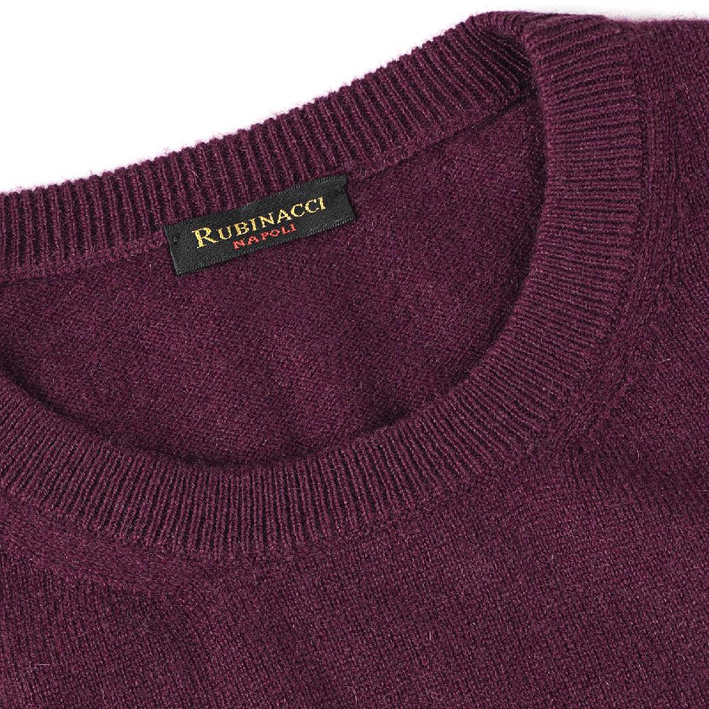 Rubinacci Girocollo in cashmere vino In Saldo