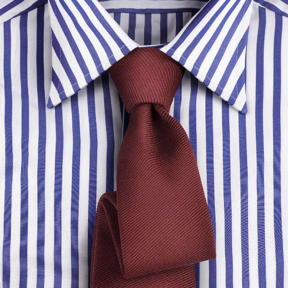 Rubinacci Camicia in cotone rigato bianco e blu Nuovo