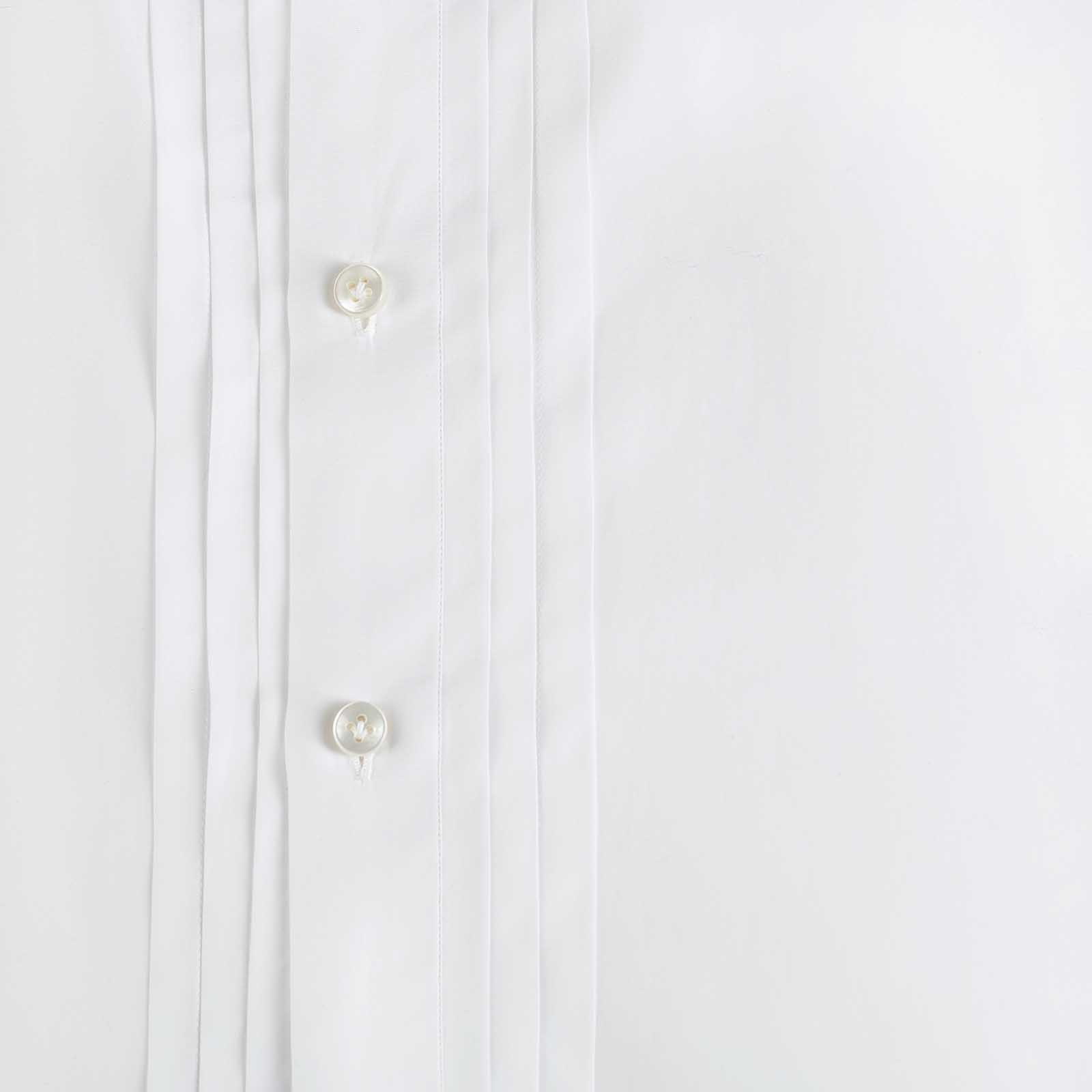 Rubinacci Camicia da smoking in cotone bianca con plisse' Vendita