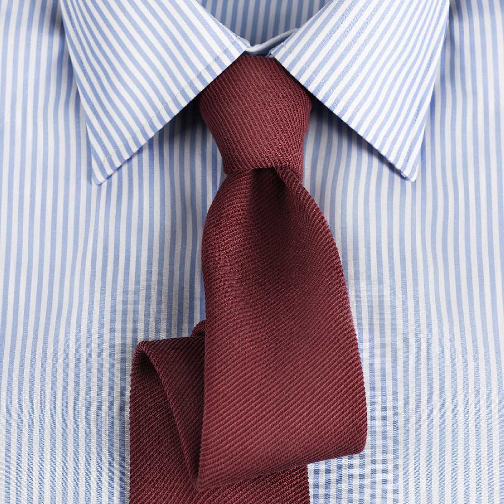Rubinacci Camicia in cotone rigato bianco e celeste Pezzi Unici