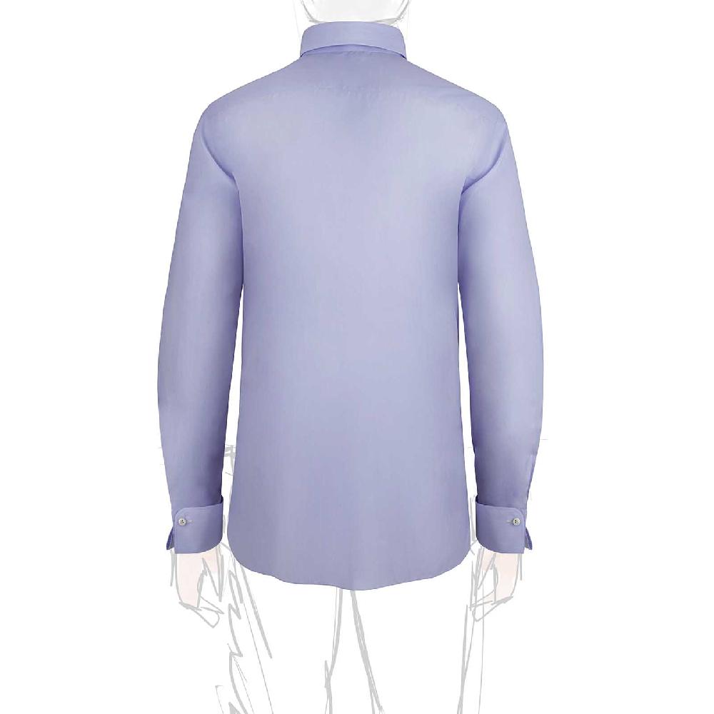 Rubinacci Camicia in cotone azzurra polsi gemelli Negozi Online