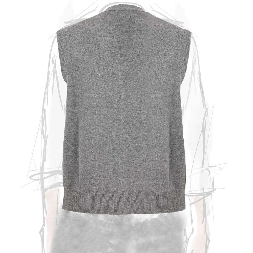 Rubinacci Gilet in cashmere grigio Sottocosto