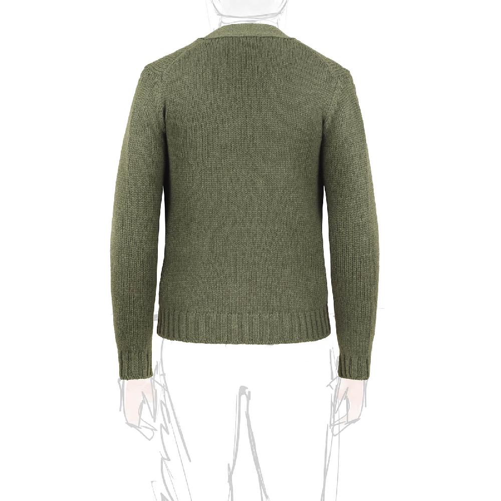 Rubinacci Cardigan cashmere verde oliva Presa