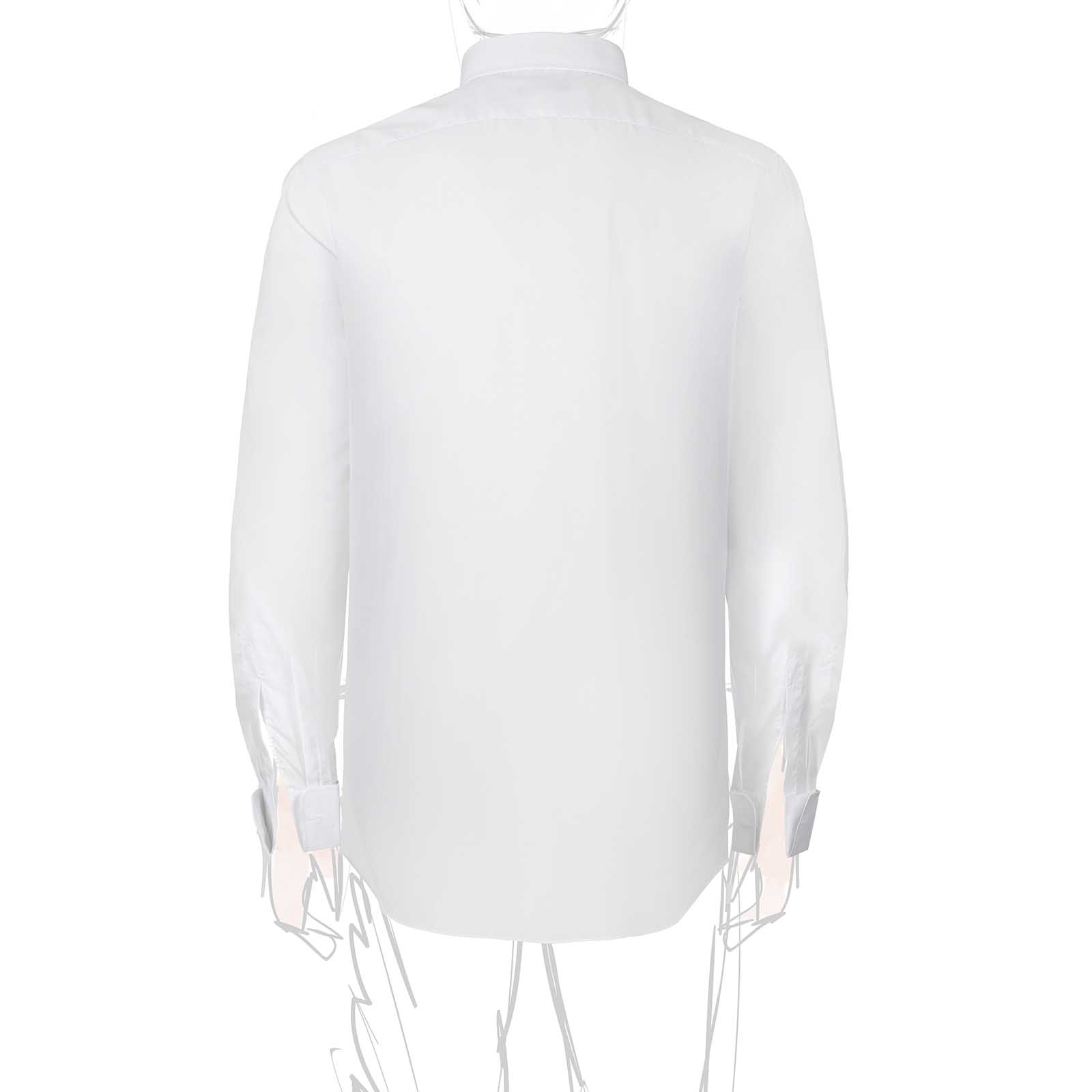 Rubinacci Camicia in cotone bianca polsi gemelli Economico