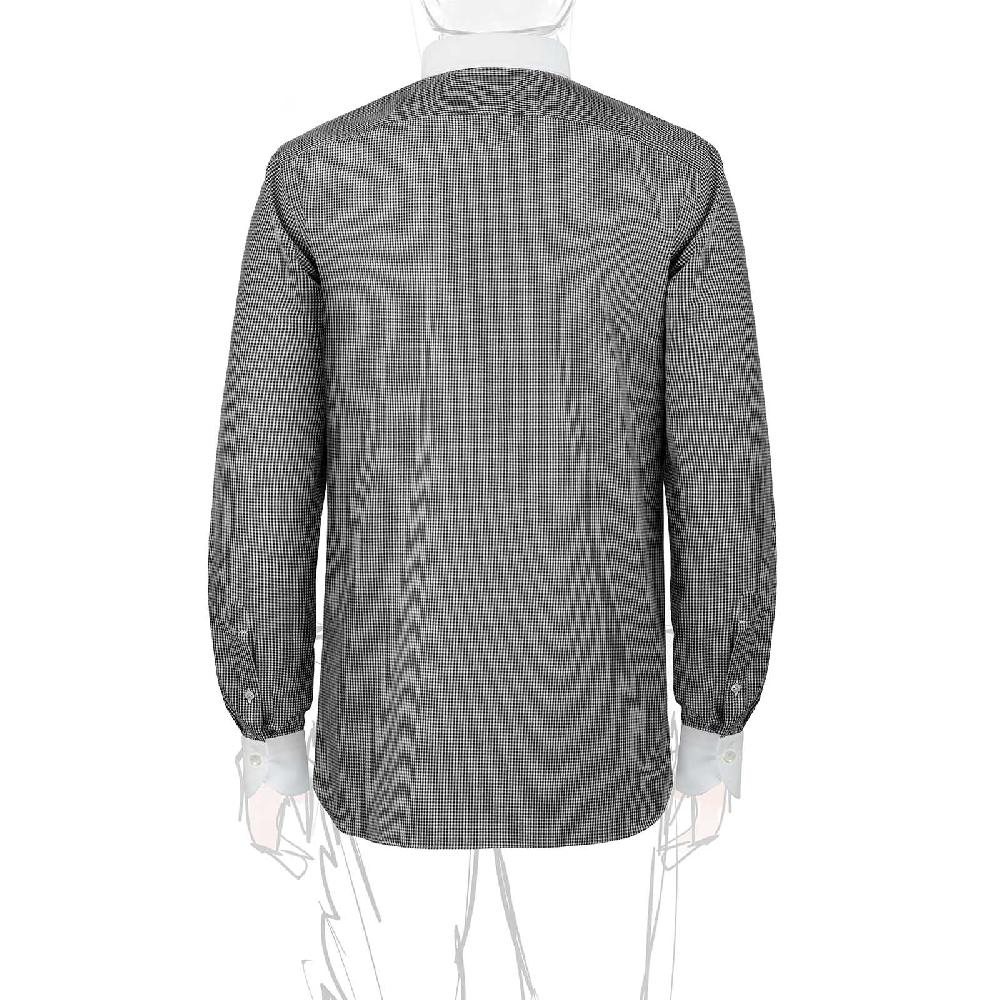 Rubinacci Camicia con collo bianco quadretto nero In Vendita