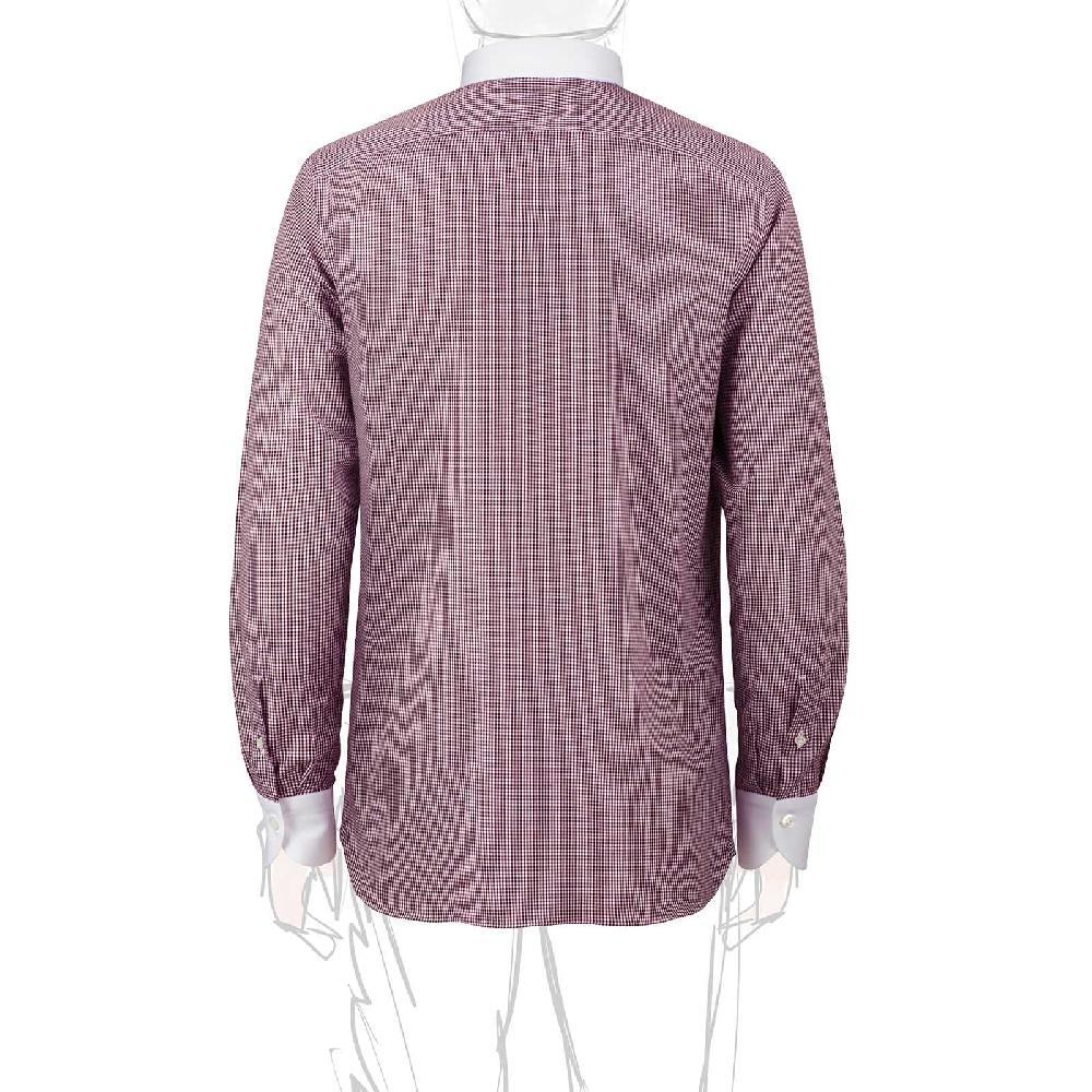 Rubinacci Camicia con collo bianco quadretto bordeaux Offerte