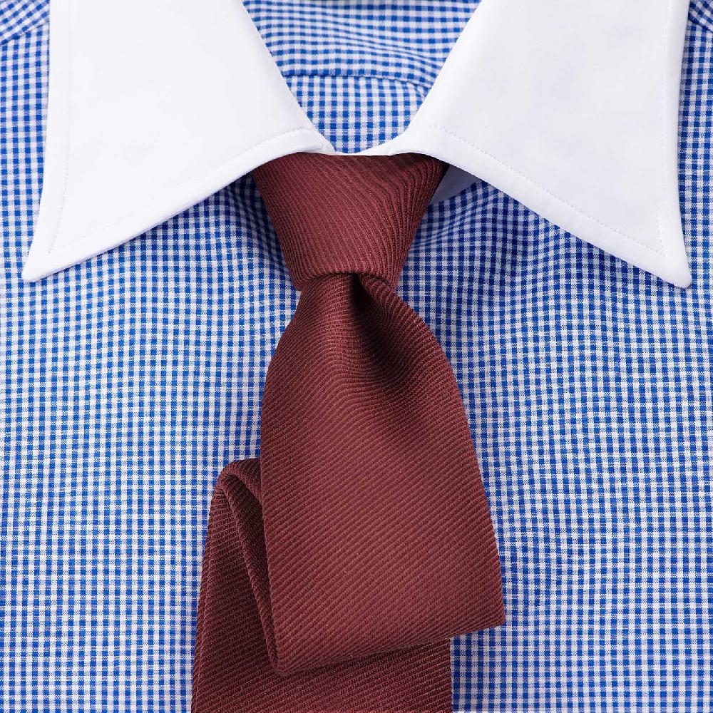 Rubinacci Camicia con collo bianco quadretto blu Hotsell