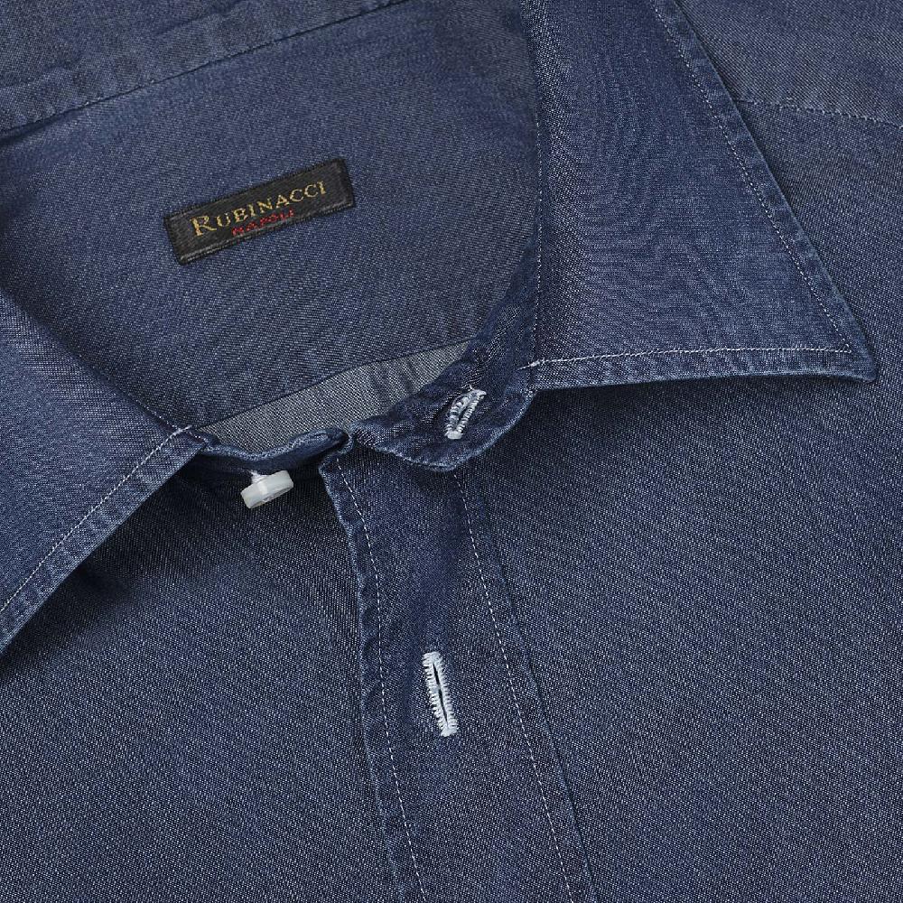 Rubinacci Camicia jeans blu Vendite Flash