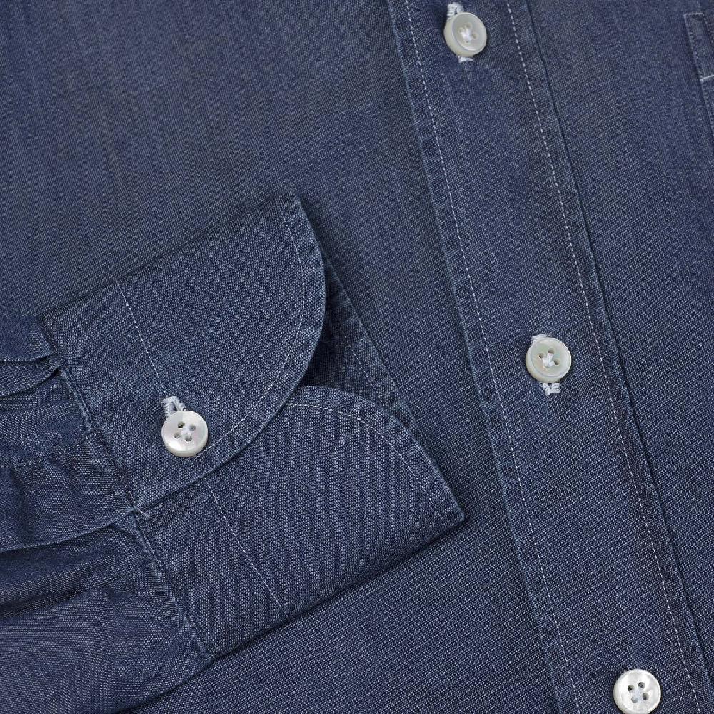 Rubinacci Camicia jeans blu Vendite Flash