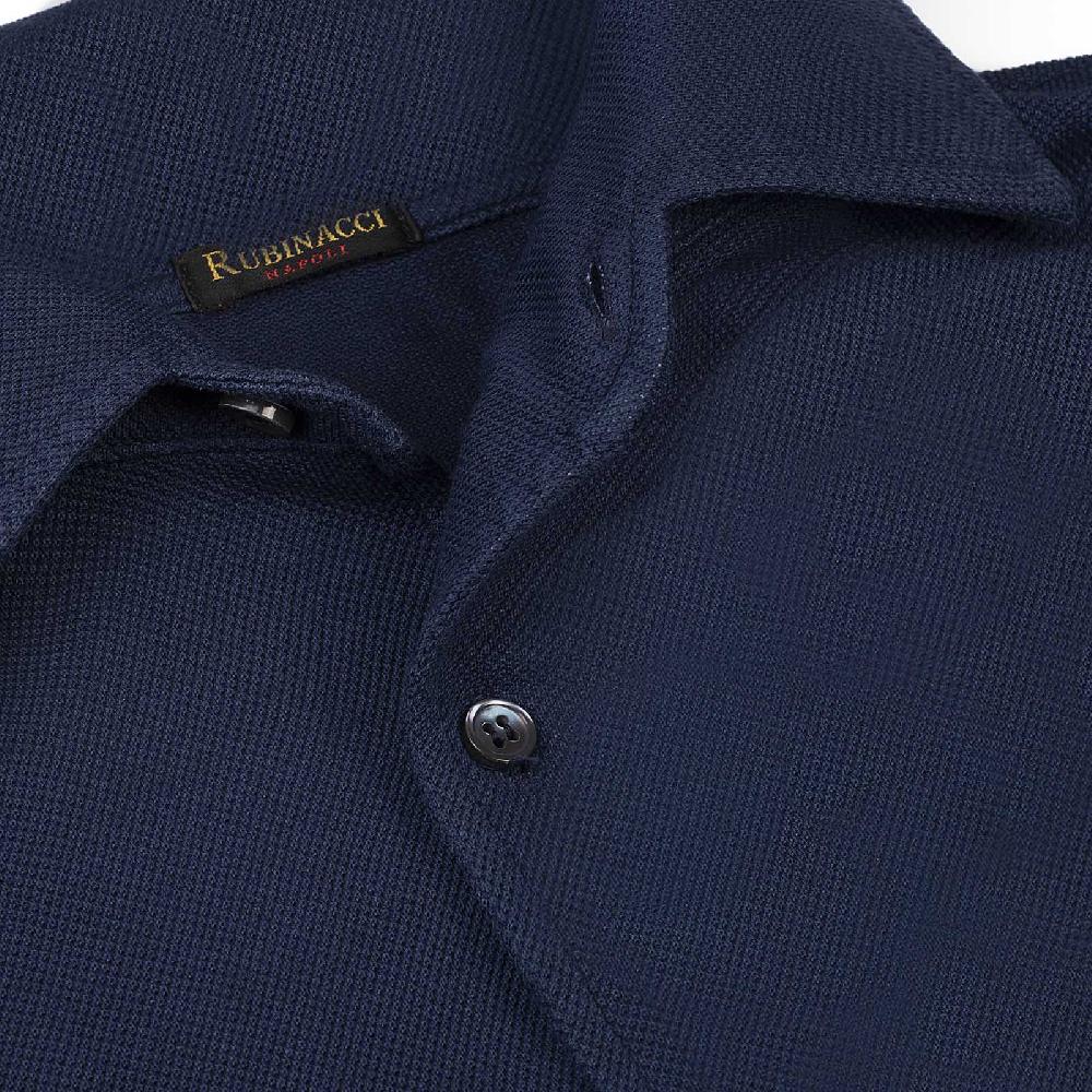 Rubinacci Camicia in piquet blu Nuova