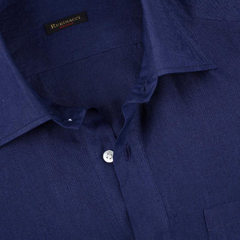 Rubinacci Polo in lino bluette Nuovo