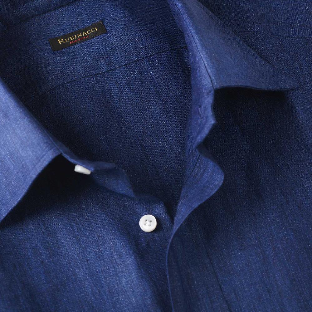 Rubinacci Camicia jeans in lino Qualità
