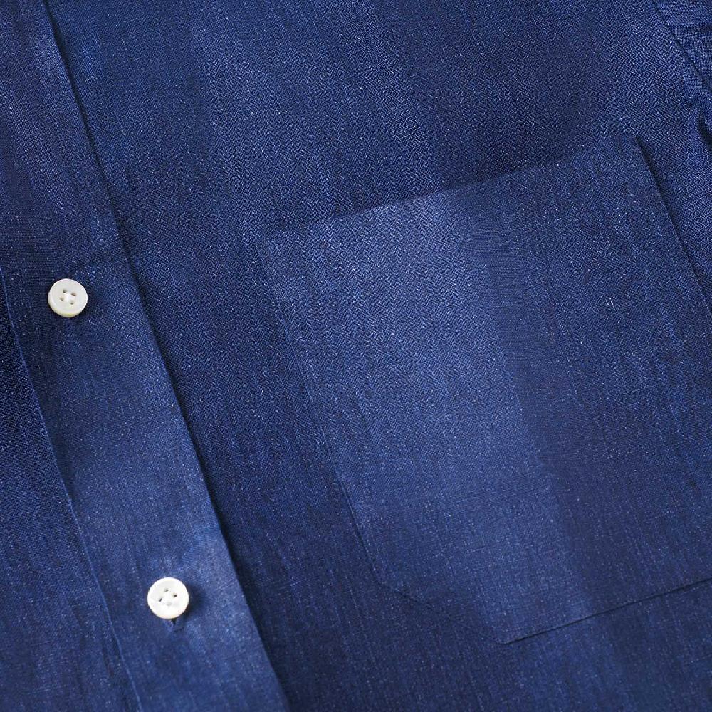 Rubinacci Camicia jeans in lino Qualità