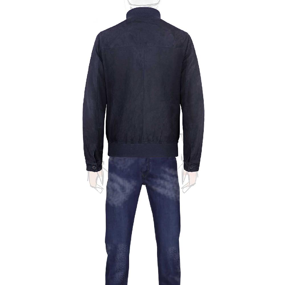 Rubinacci Bomber in camoscio blu Vendita
