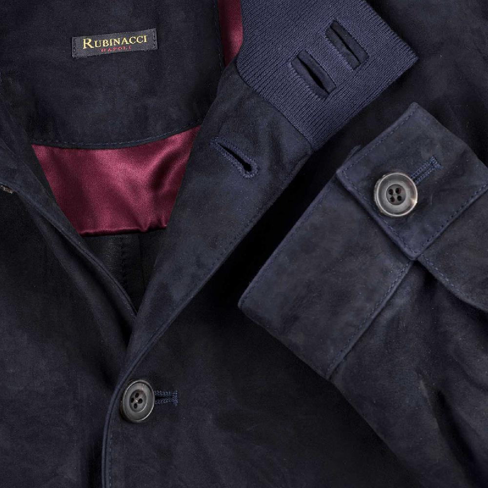 Rubinacci Bomber in camoscio blu Vendita