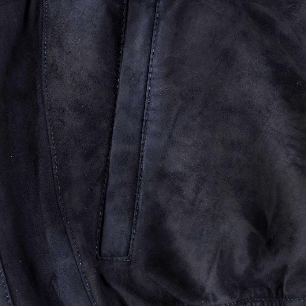 Rubinacci Bomber in camoscio blu Vendita