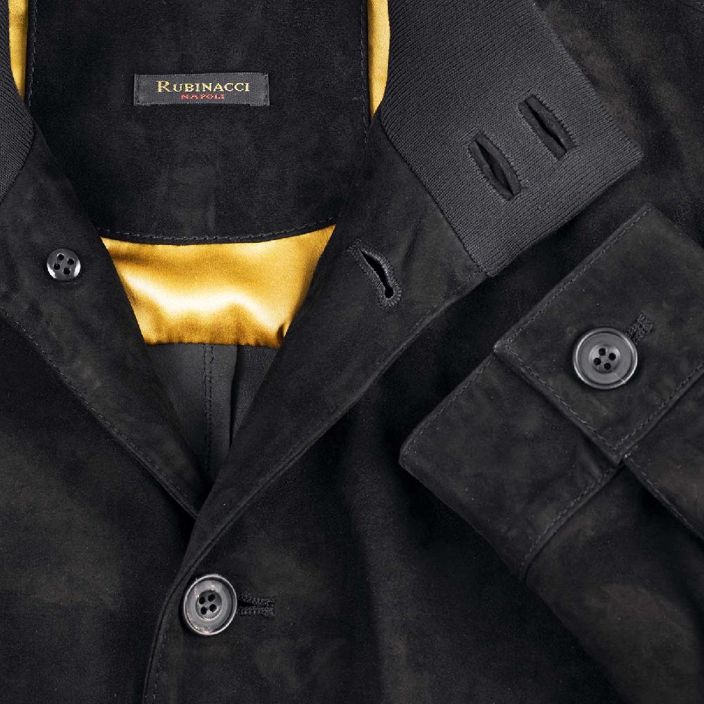 Rubinacci Bomber in camoscio nero Spedizione Gratuita