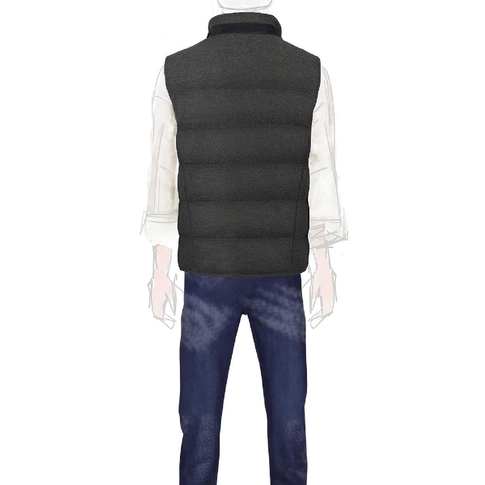 Rubinacci Gilet trapuntato lana e cashmere verde Soddisfazione Garantita