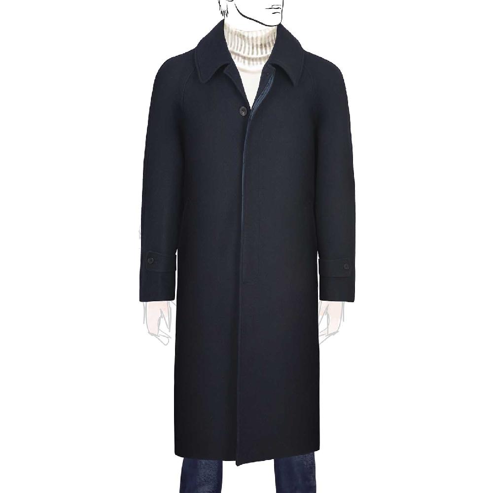 Rubinacci Cappotto raglan in lana skyfall blu