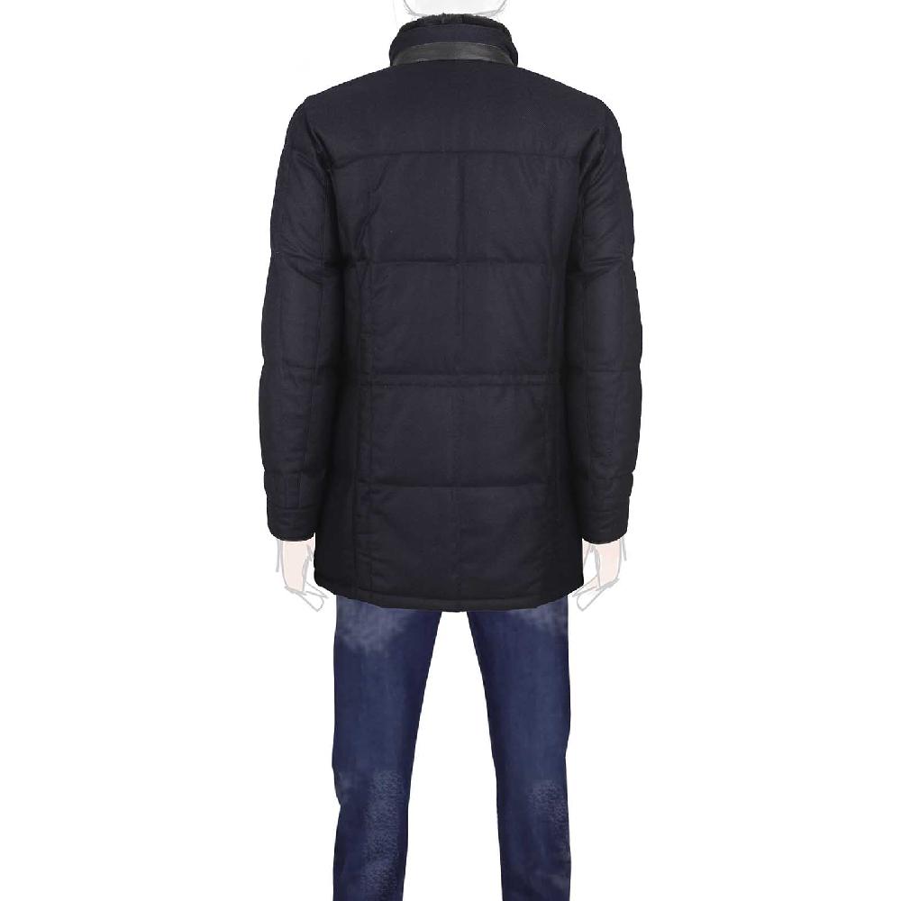 Rubinacci Piumino in lana e cashmere blu Prezzo Ridotto