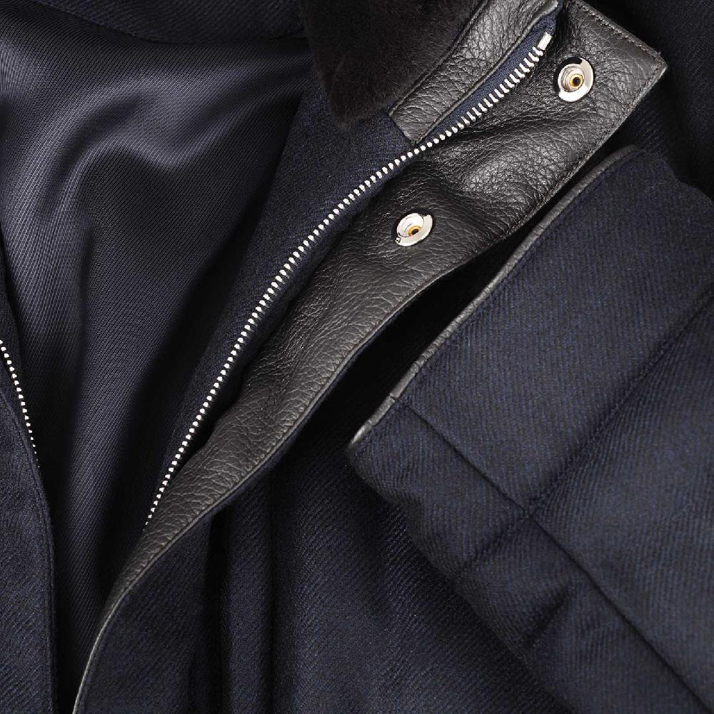 Rubinacci Piumino in lana e cashmere blu Prezzo Ridotto