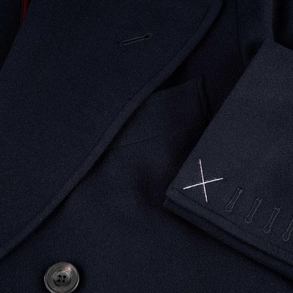 Rubinacci Cappotto Ulster in lana super 200's blu Convenienza