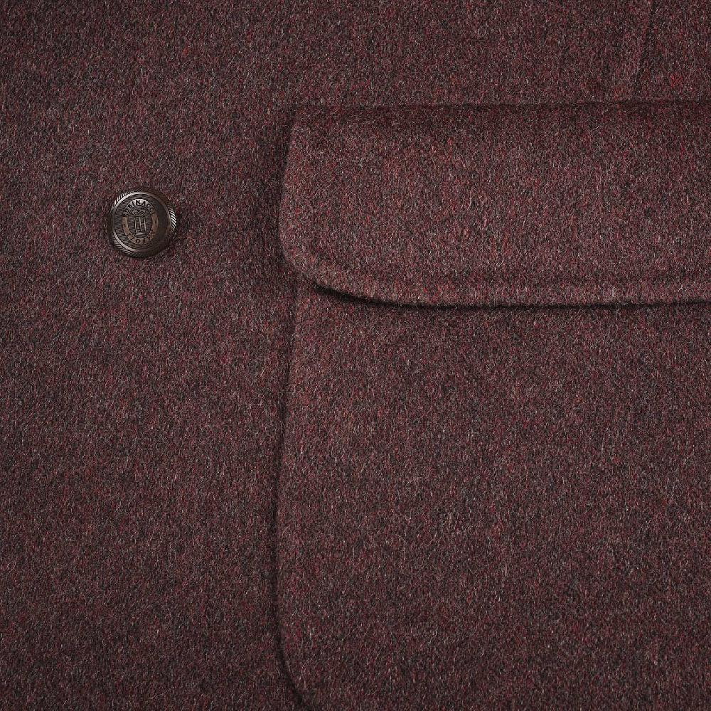 Rubinacci Cappotto doppio petto in cashmere bordeaux Limited Edition Presa