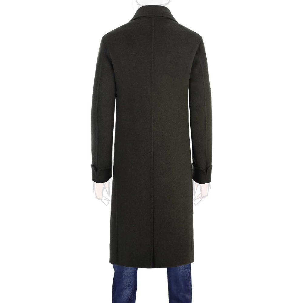 Rubinacci Cappotto doppio petto in cashmere verde Offerte giornaliere