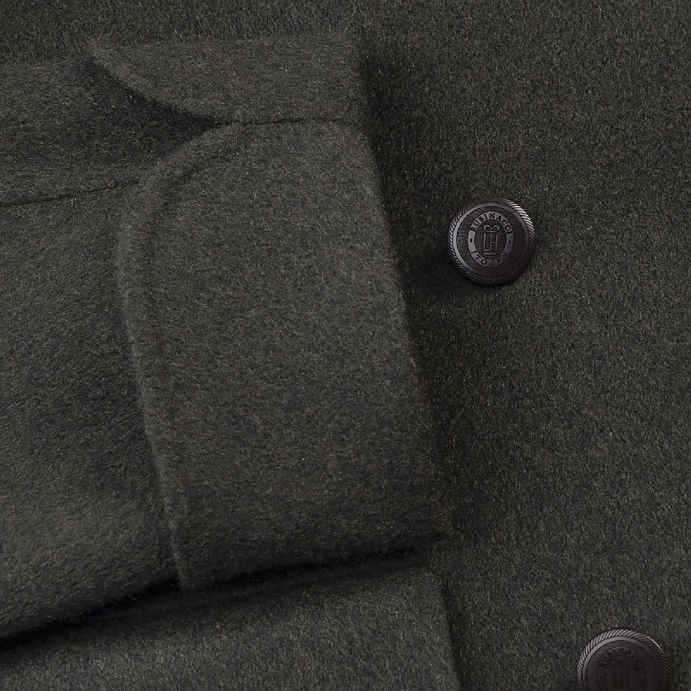 Rubinacci Cappotto doppio petto in cashmere verde Offerte giornaliere