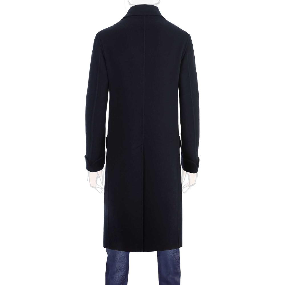 Rubinacci Cappotto doppio petto in cashmere blu Offerte speciali