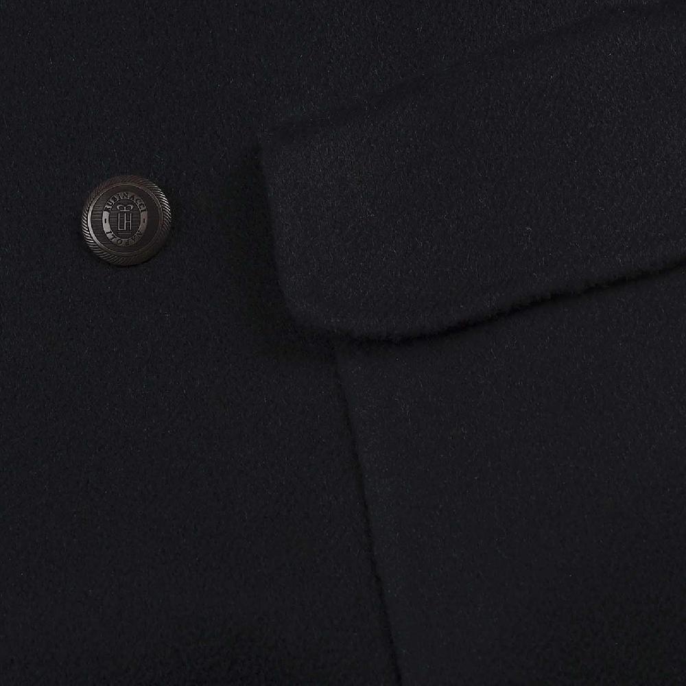 Rubinacci Cappotto doppio petto in cashmere blu Offerte speciali