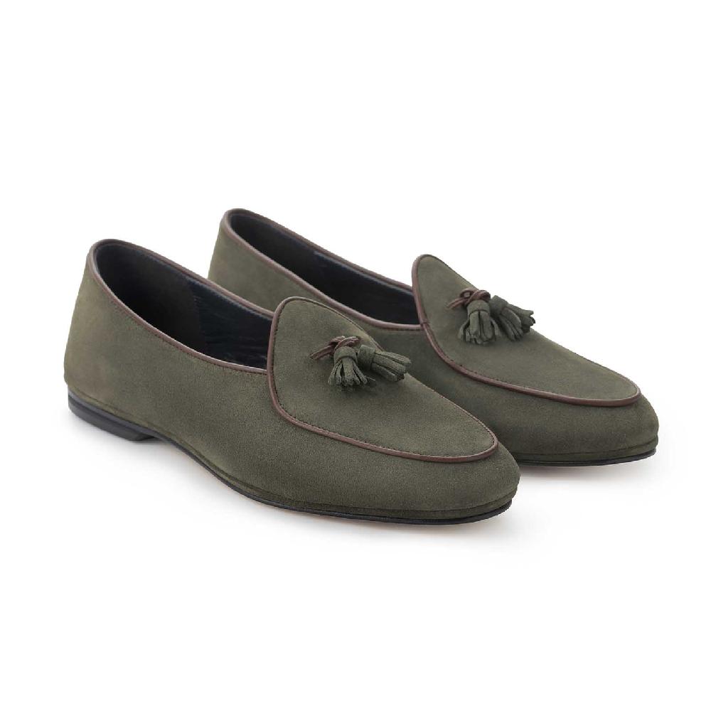 Rubinacci Marphy velour muschio con nappine
