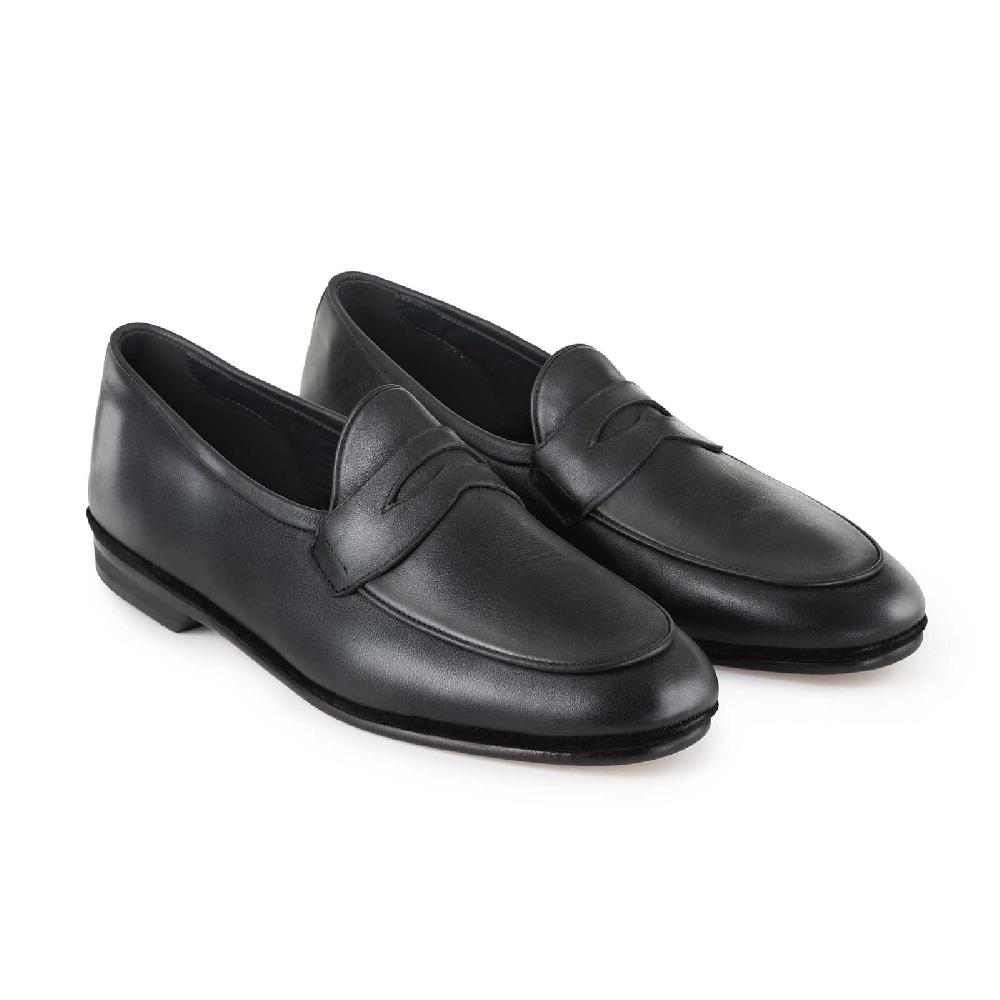 Rubinacci Mocassino in cuoio nero