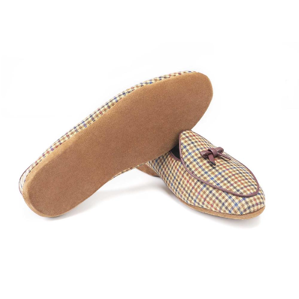 Rubinacci Vintage archive pantofola quadretti marrone Super sconto