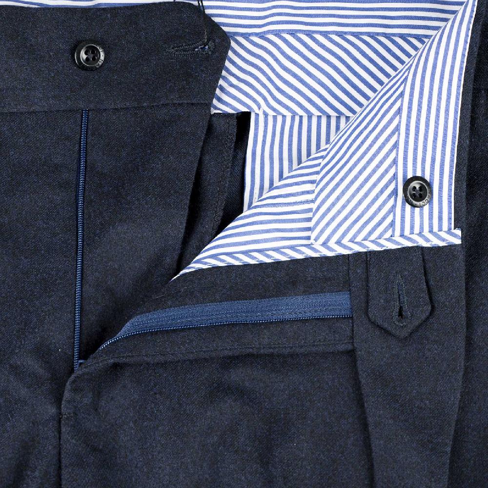 Rubinacci Pantalone genny in flanella blu Spedizione Gratuita