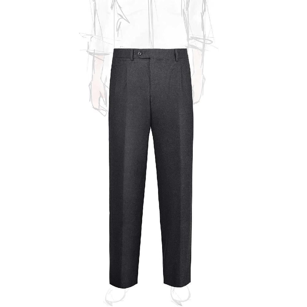 Rubinacci Pantalone 2 pinces in flanella grigio scuro