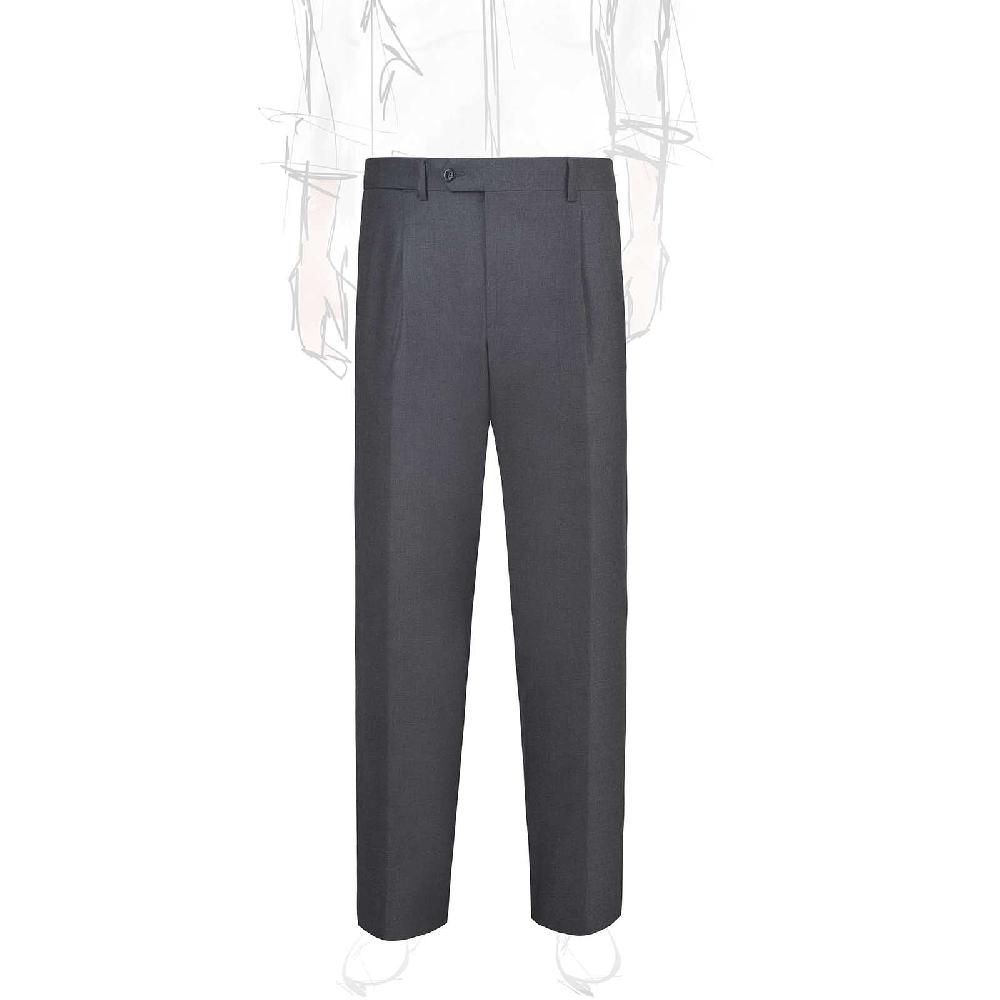 Rubinacci Pantalone 2 pinces in tasmania grigio scuro