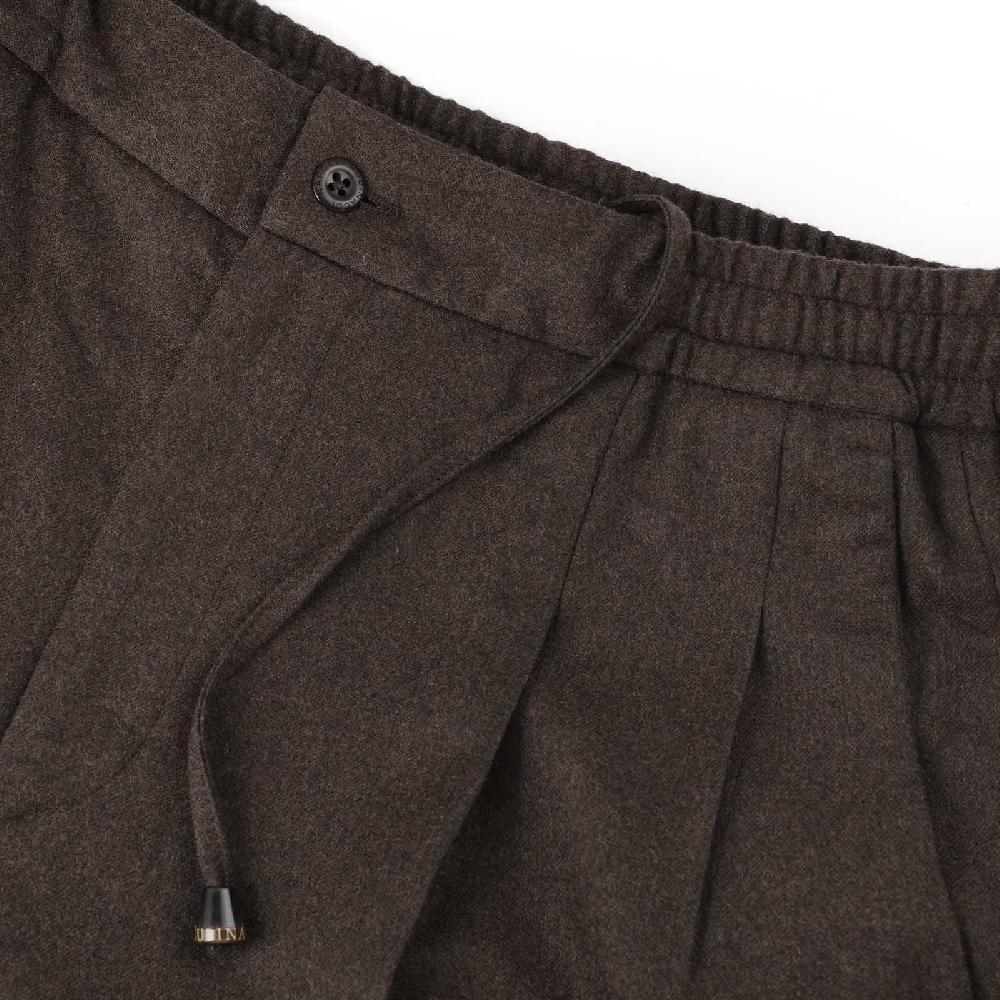Rubinacci Pantalone leisure in flanella cioccolato Shopping Online