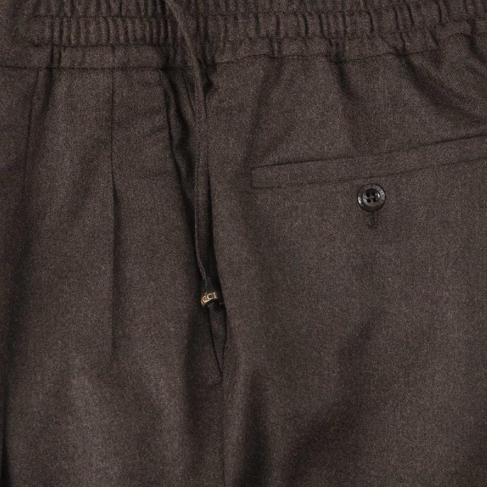 Rubinacci Pantalone leisure in flanella cioccolato Shopping Online