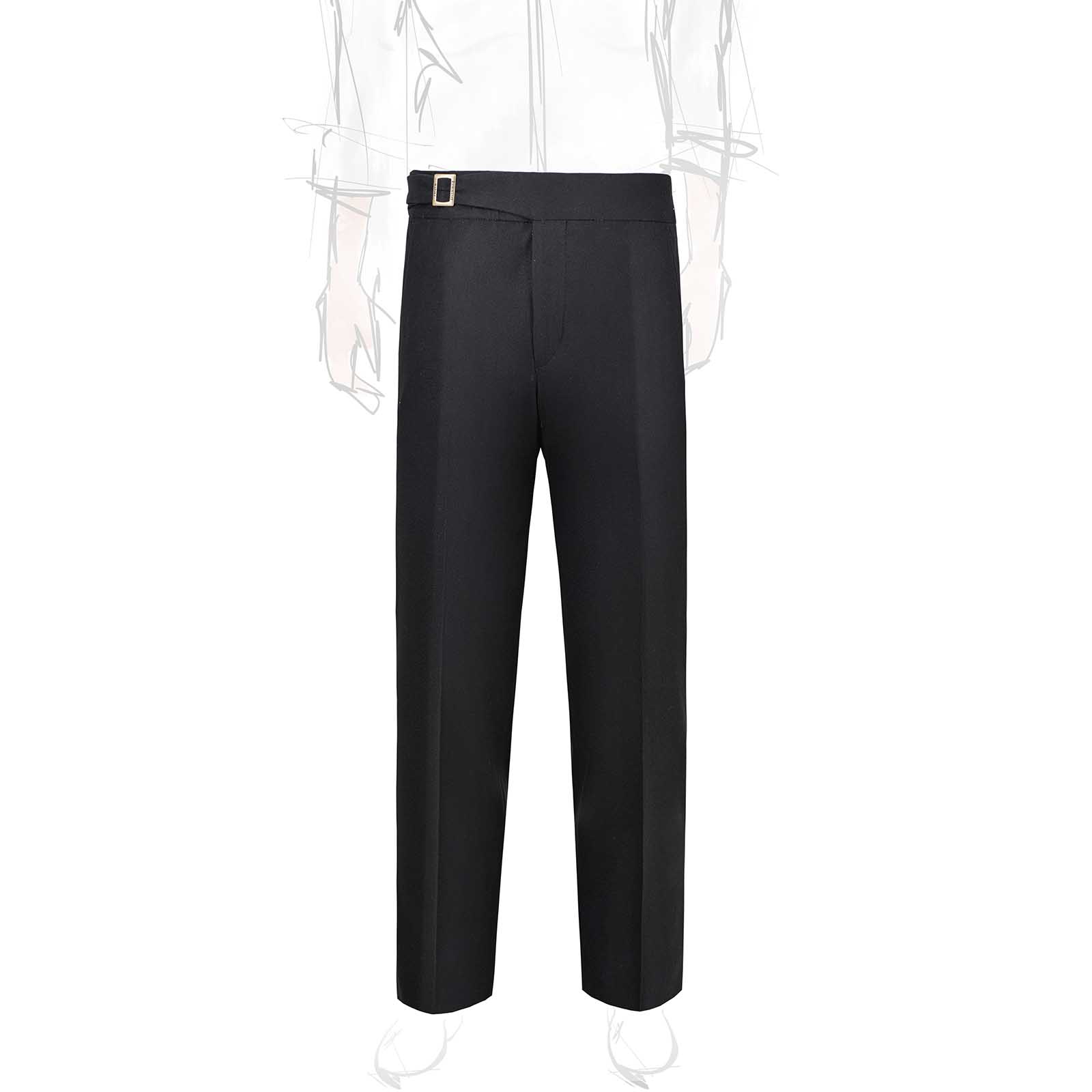 Rubinacci Pantalone genny in flanella nero Prezzo Ridotto