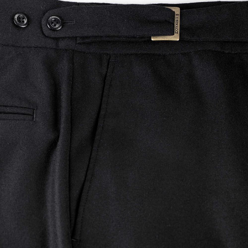 Rubinacci Pantalone genny in flanella nero Prezzo Ridotto