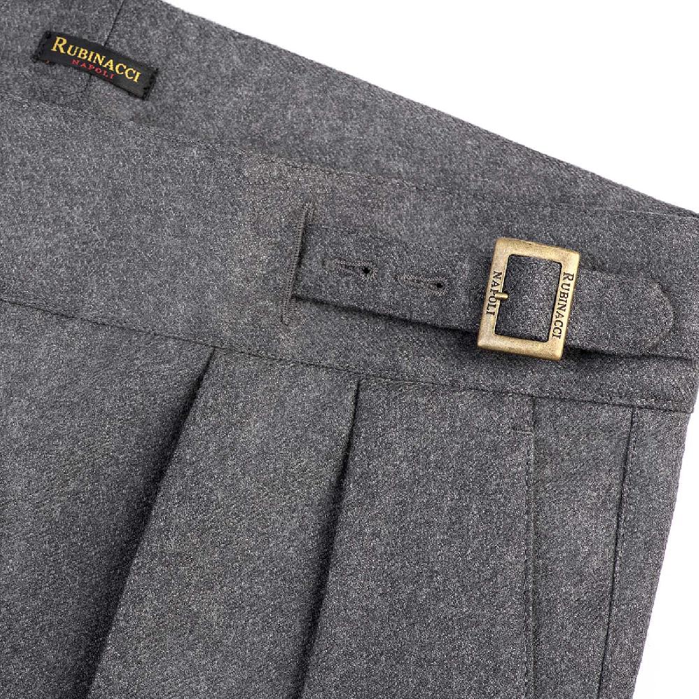 Rubinacci Pantalone manny in flanella grigio scuro limited edition Convenienza