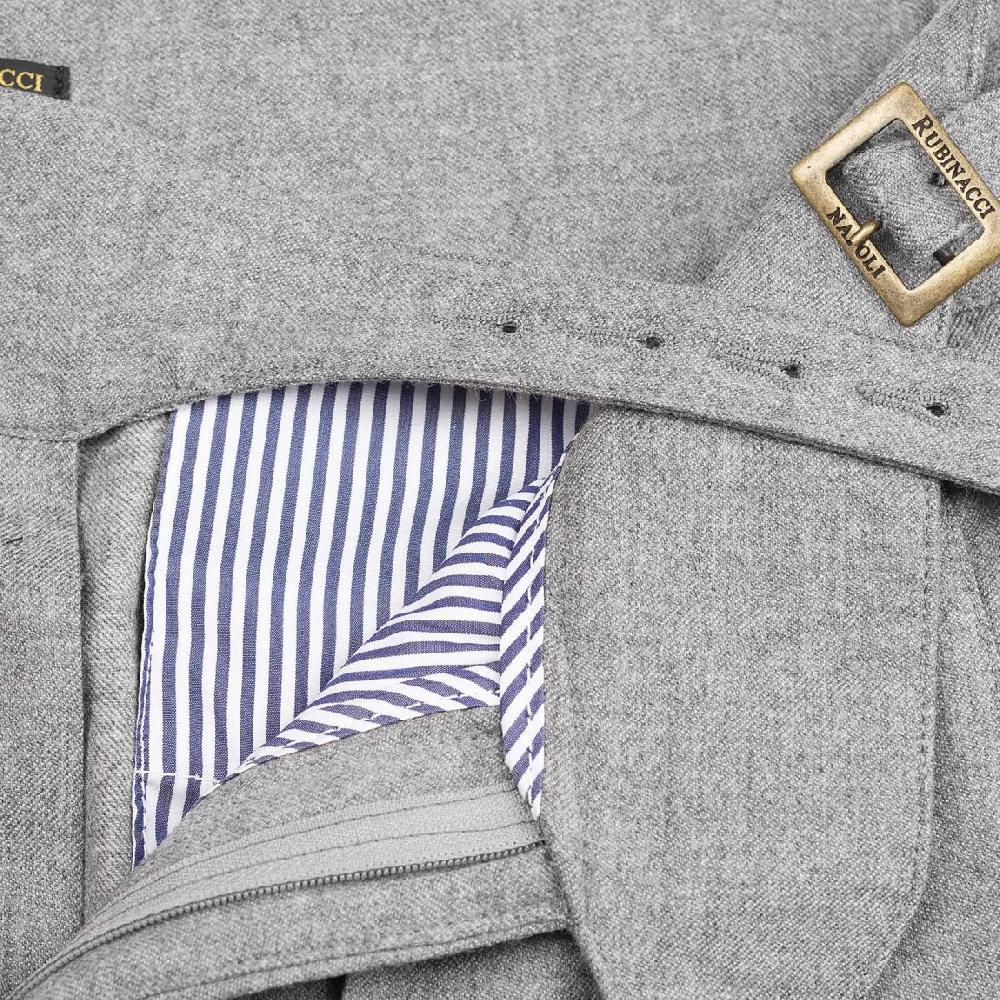 Rubinacci Pantalone manny in flanella grigio chiaro Presa