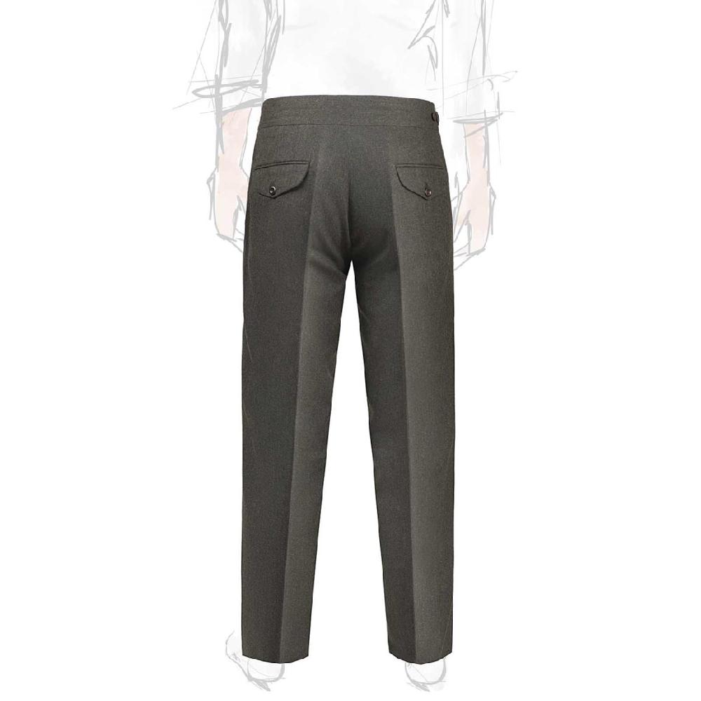 Rubinacci Pantalone genny in flanella verde Offerta
