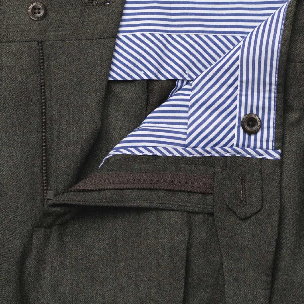 Rubinacci Pantalone genny in flanella verde Offerta