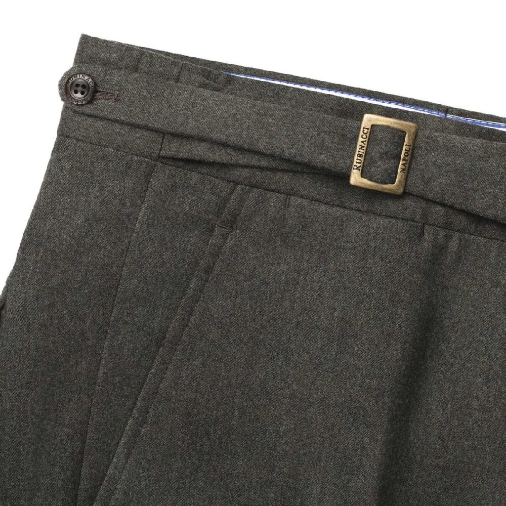 Rubinacci Pantalone genny in flanella verde Offerta