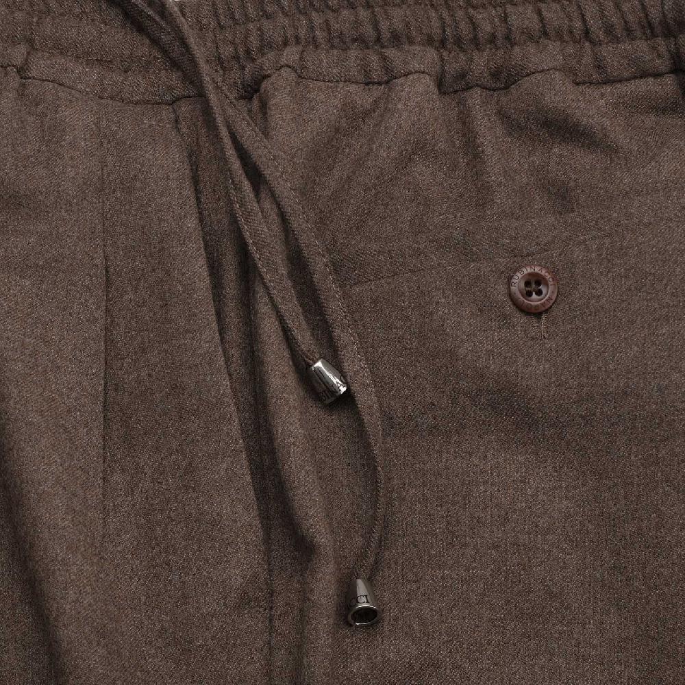 Rubinacci Pantalone leisure in flanella nocciola In Vendita