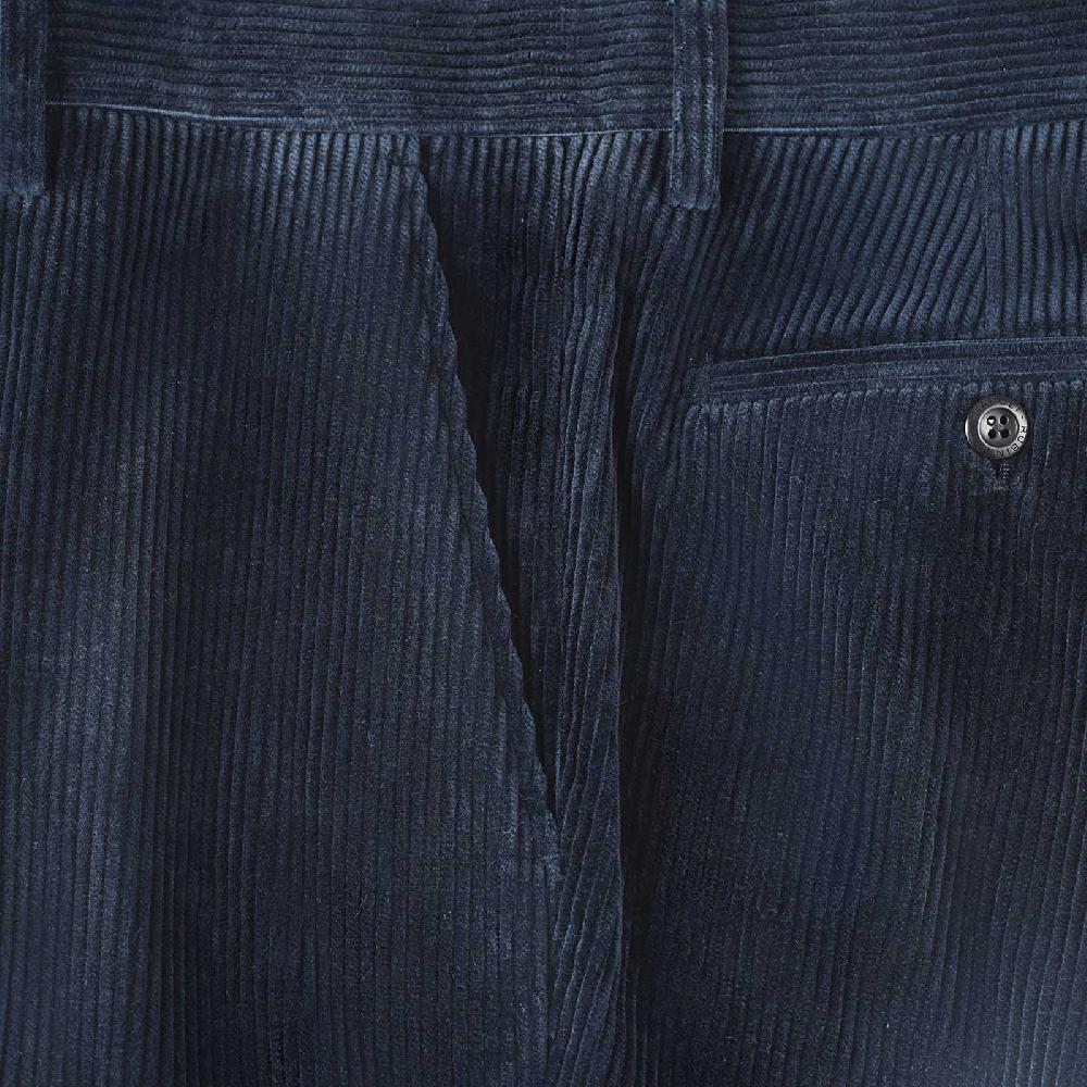 Rubinacci Pantalone in velluto a coste blu Vendita Calda